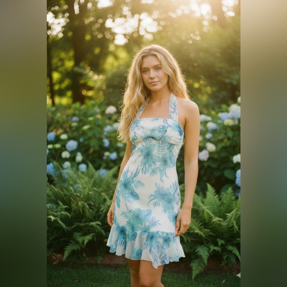 Rampage Blue Floral Mini Dress